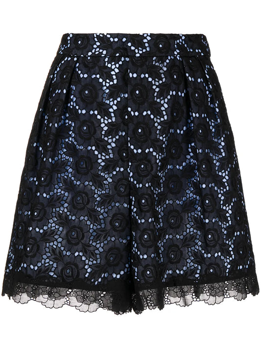 Floral-Lace Mini Skirt