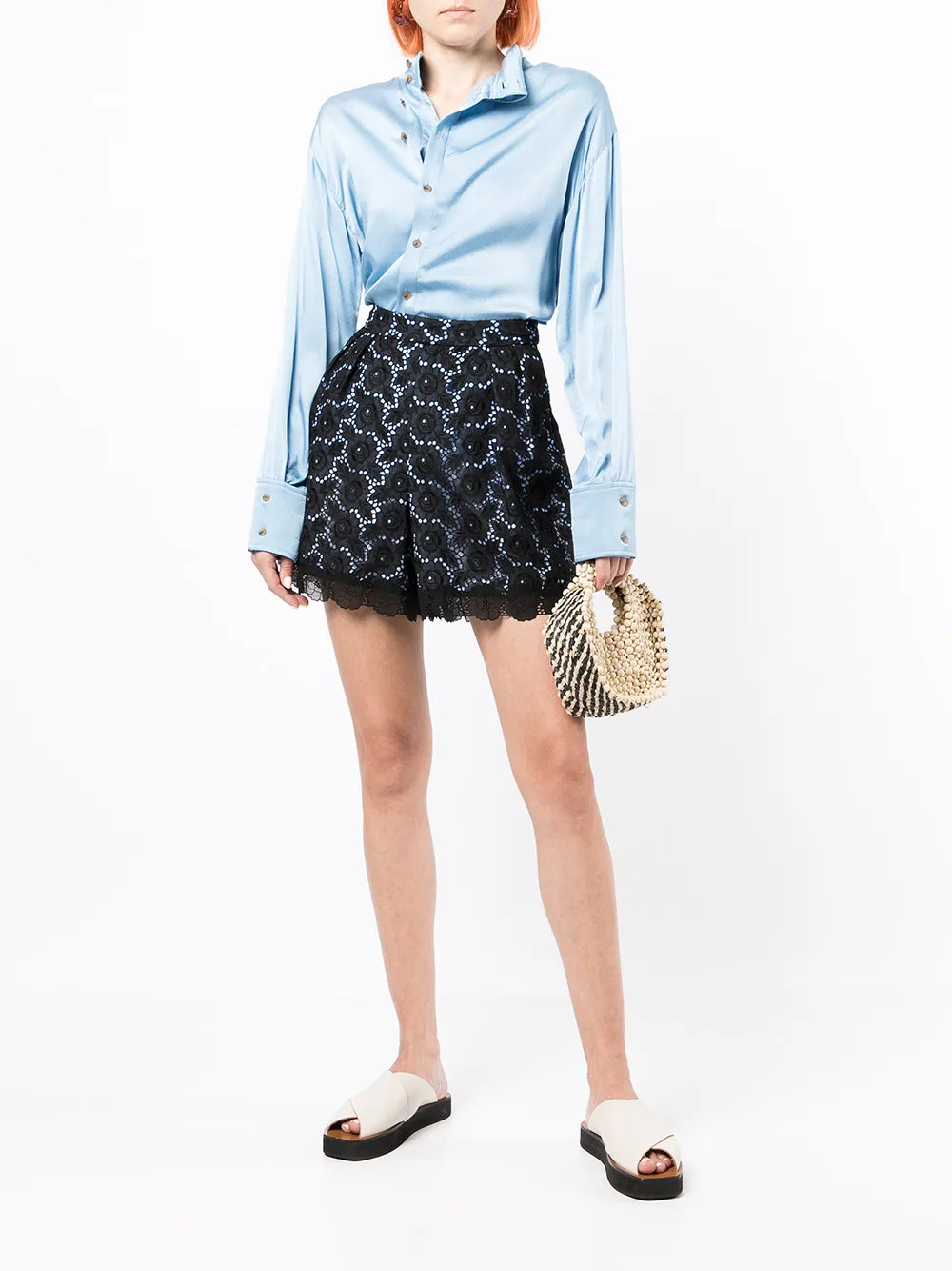 Floral-Lace Mini Skirt