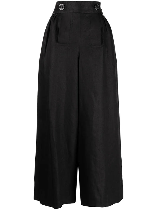 Button-Fastening Waist T Rousers