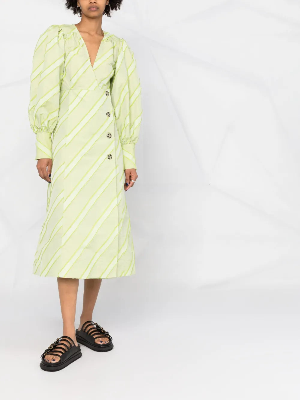 V-Neck Long-Sleeve Dress