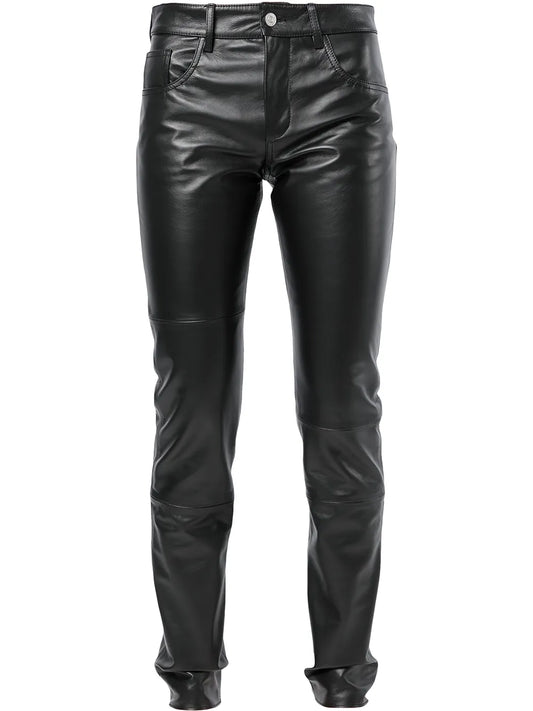 Straight-Leg Leather Trousers