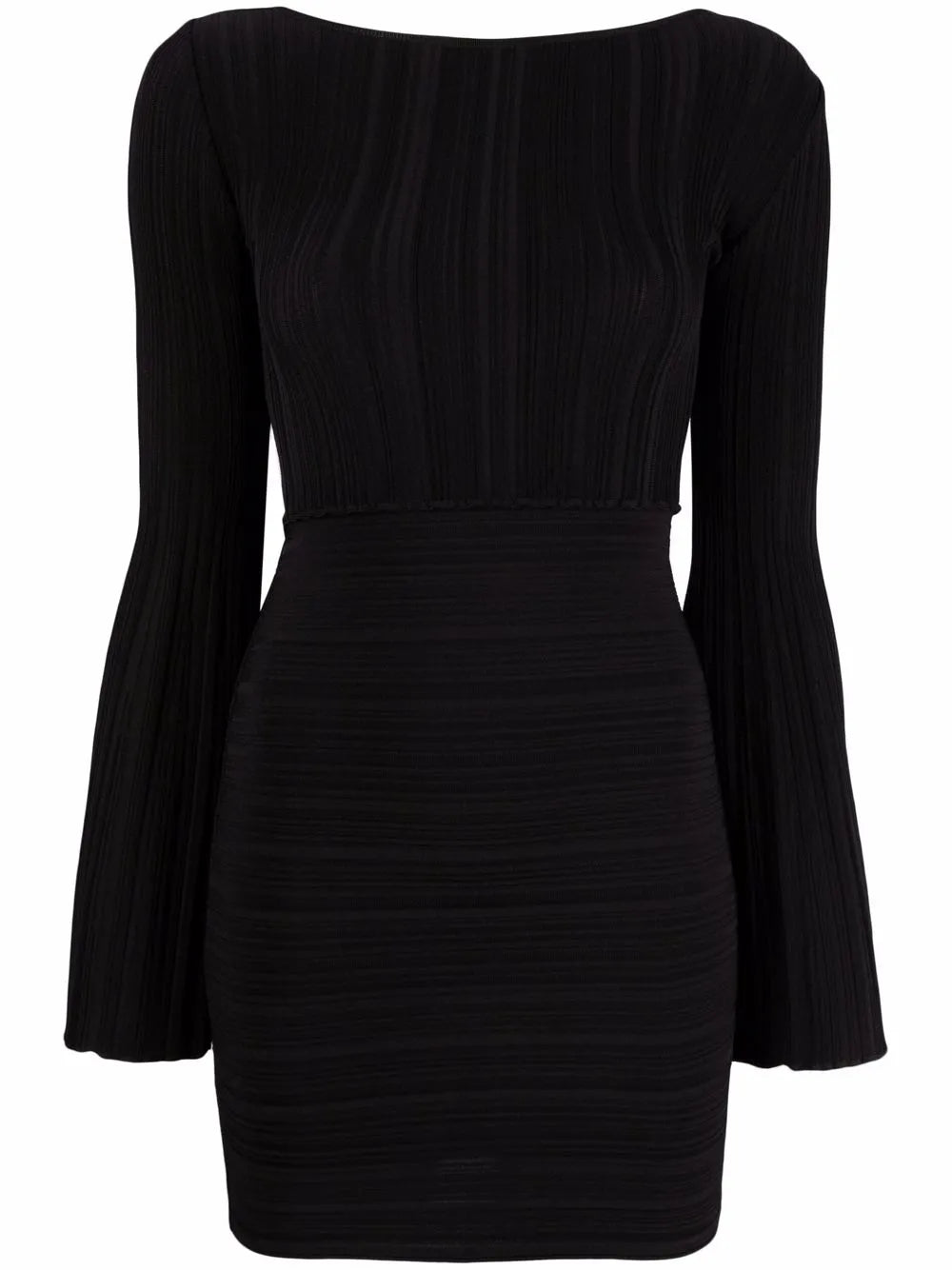 Crossover-Back Pleated Mini Dress
