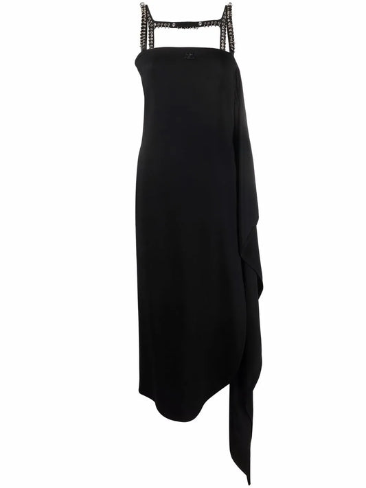 Draped Panel Midi Dress