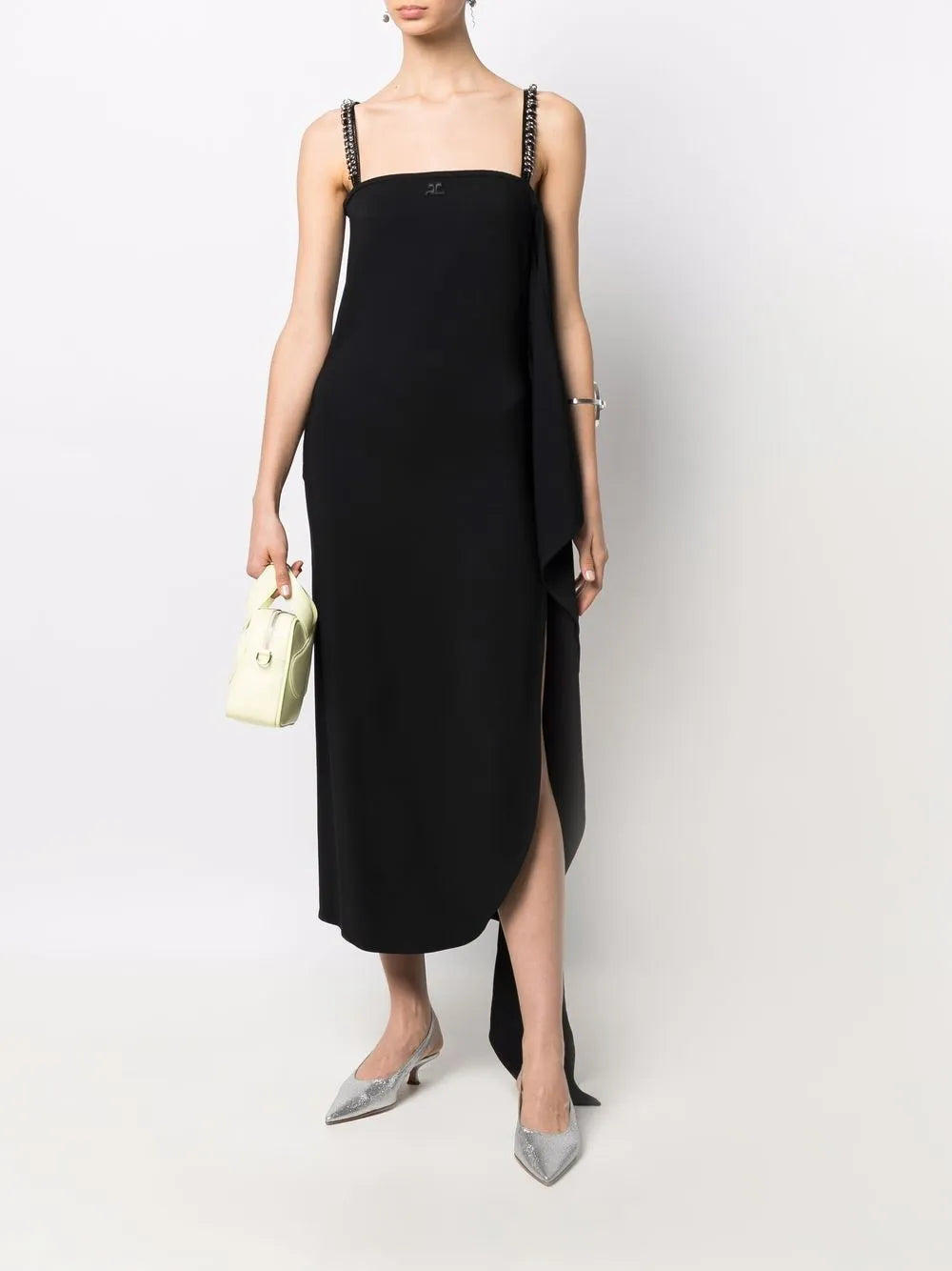 Draped Panel Midi Dress