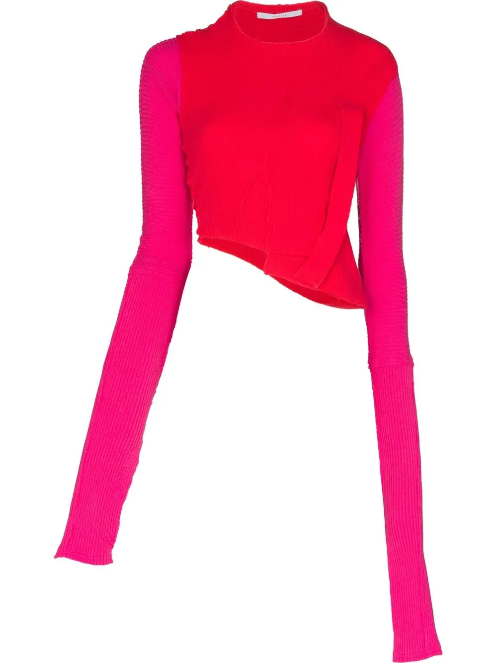 Asymmetric Ribbed-Knit Jumper