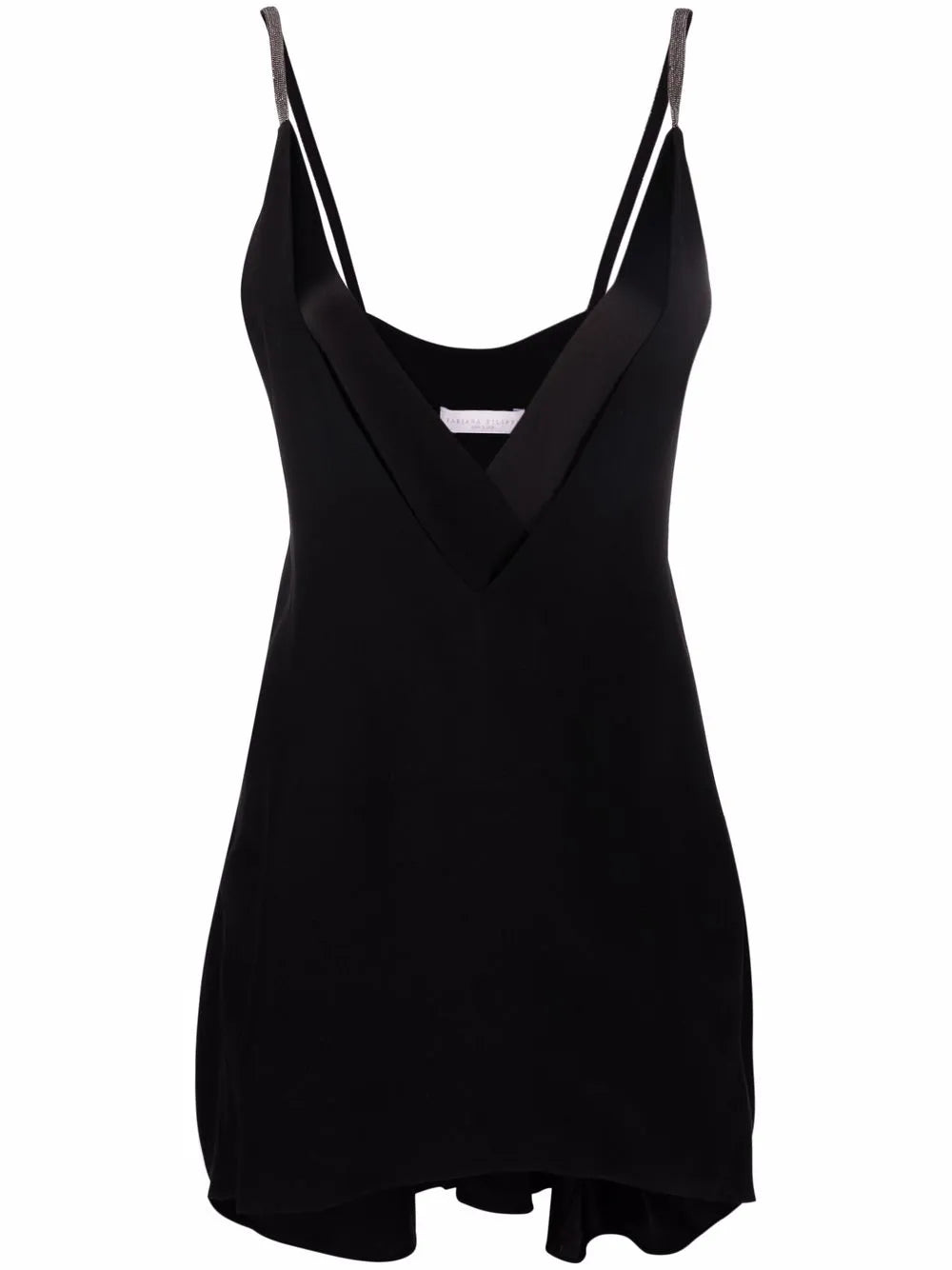 V-Neck Metallic Strap Top