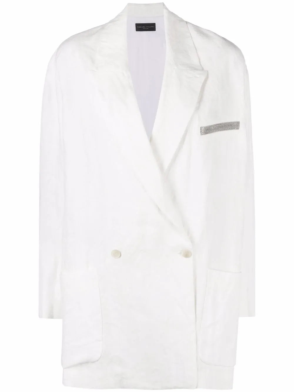 Metallic Detail Double Breasted Blazer