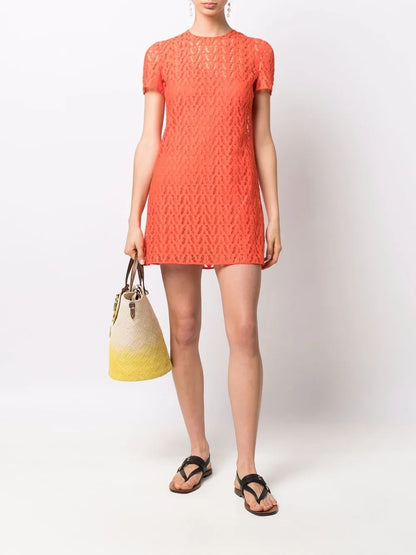 Optical Logo Pattern Mini Dress