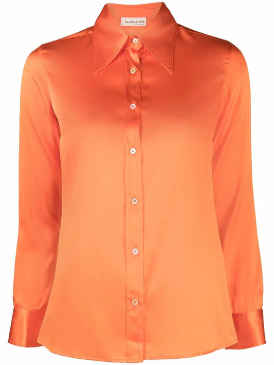 Long-Sleeved Silk Shirt