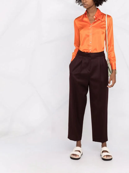 Long-Sleeved Silk Shirt