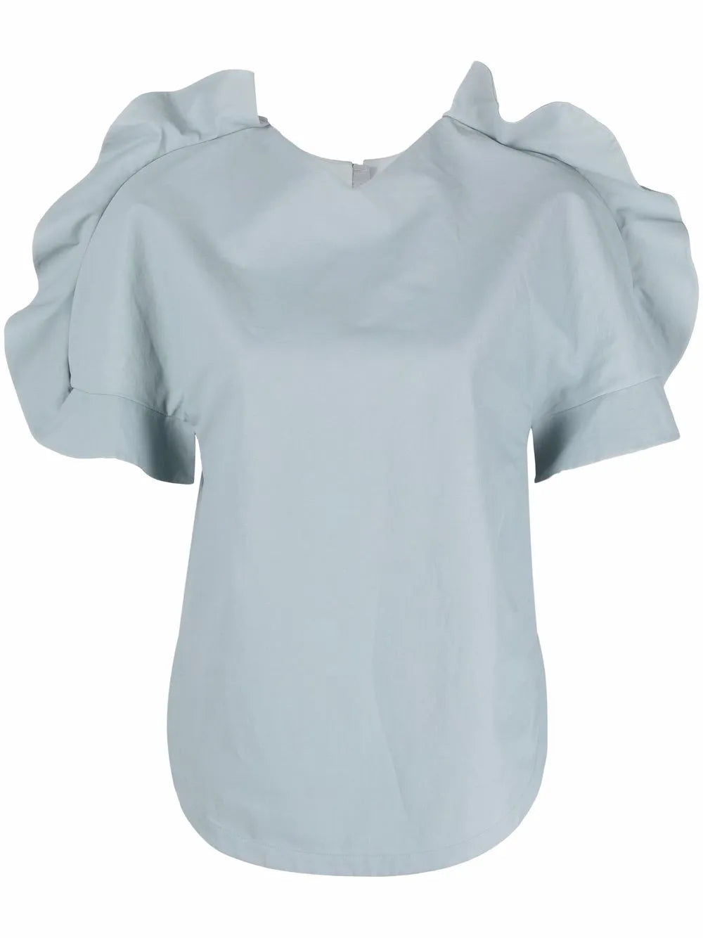 Ruffle-Trimmed Short-Sleeve T-Shirt