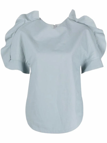 Ruffle-Trimmed Short-Sleeve T-Shirt