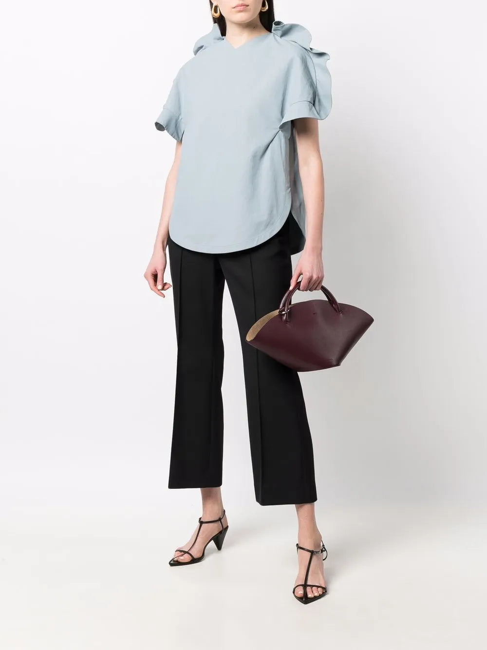 Ruffle-Trimmed Short-Sleeve T-Shirt