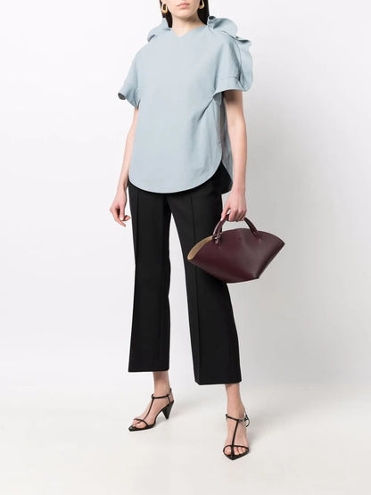 Ruffle-Trimmed Short-Sleeve T-Shirt