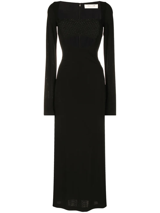Bandeau-Panel Macramé Knit Dress