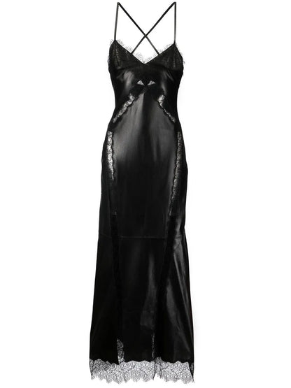 Lace-Trim Midi Dress