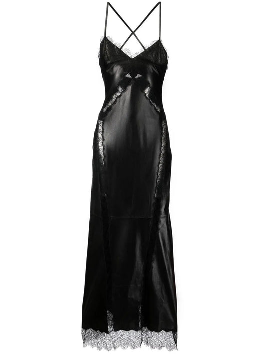 Lace-Trim Midi Dress