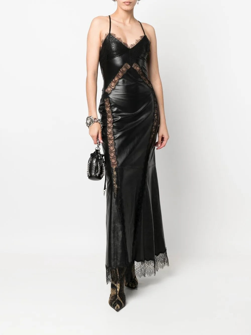 Lace-Trim Midi Dress