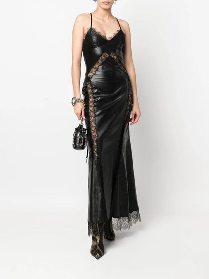 Lace-Trim Midi Dress