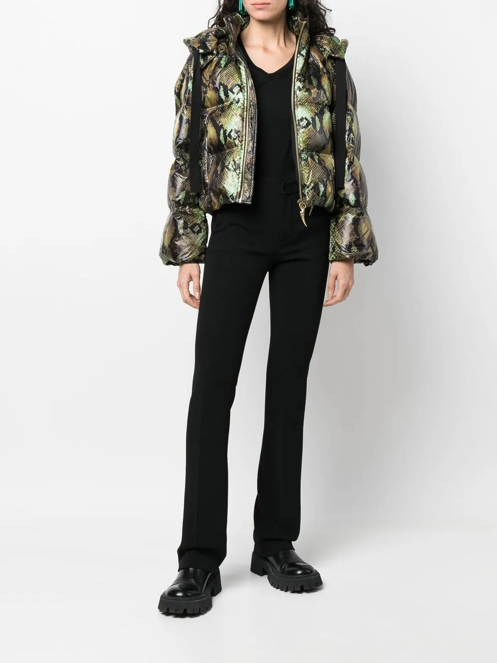 Snakeskin-Print Padded Jacket