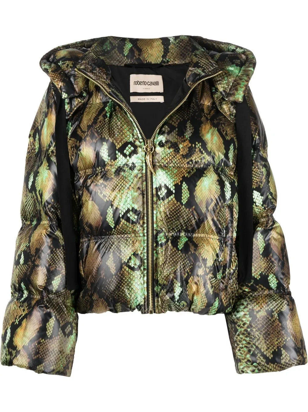 Snakeskin-Print Padded Jacket