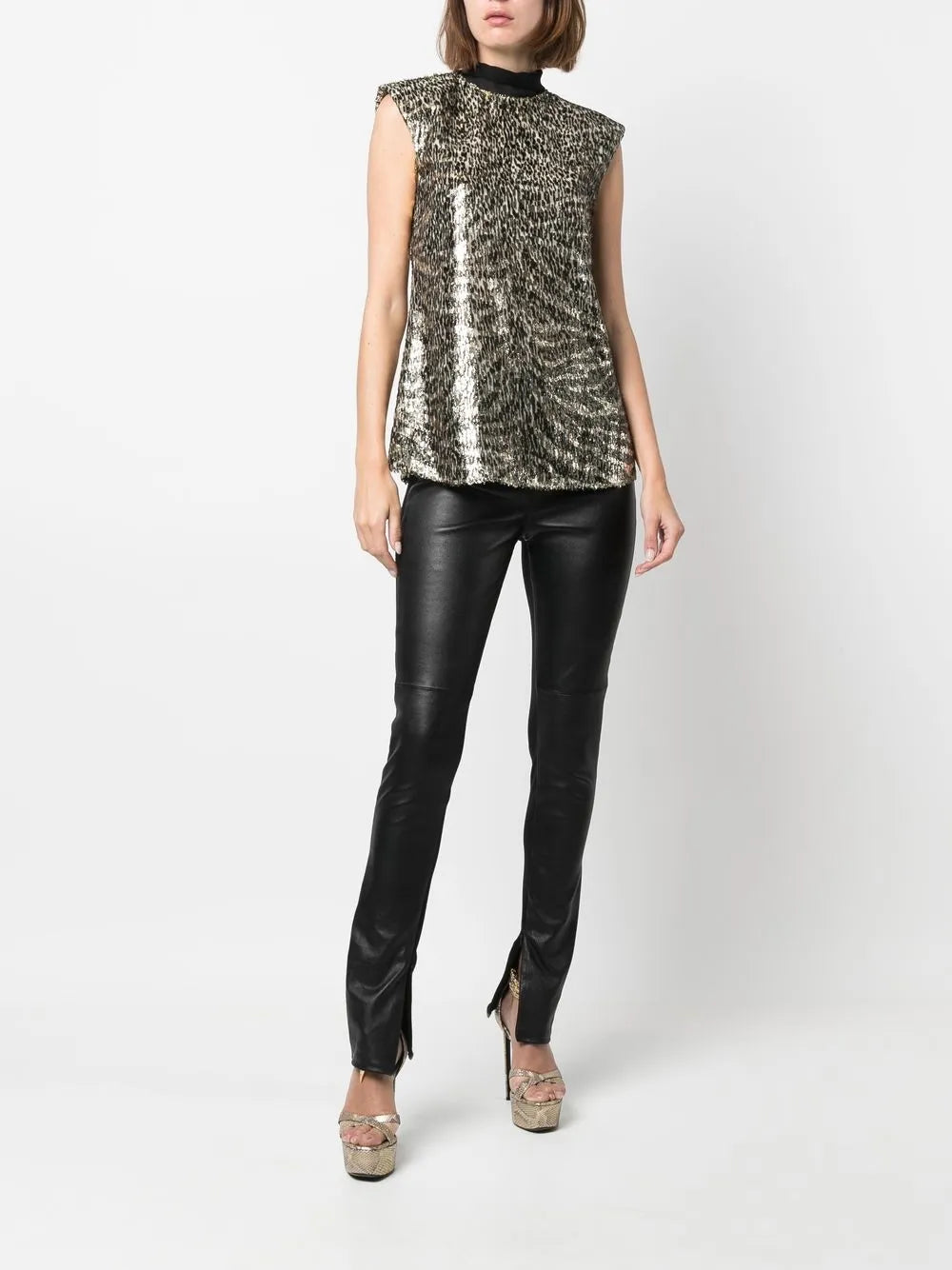 Metallic Flocked Blouse