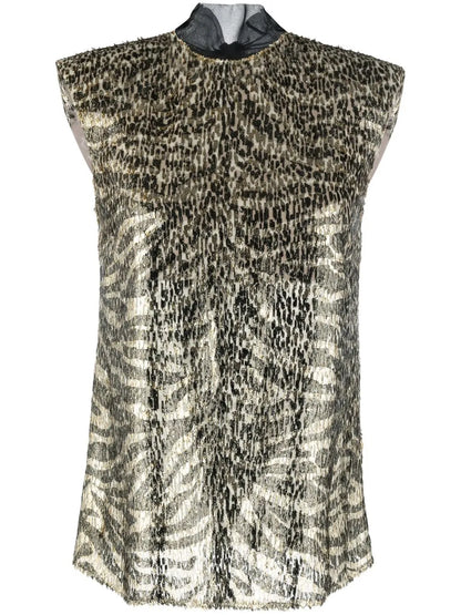 Metallic Flocked Blouse