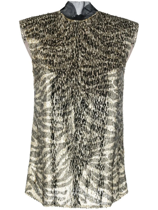 Metallic Flocked Blouse