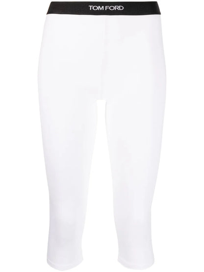 Cropped Logo-Waistband Leggings