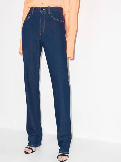 High-Waisted Straight Leg Jeans