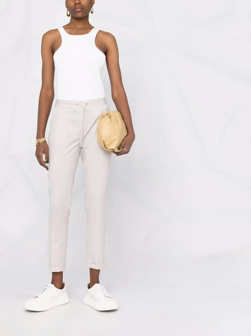 Pleated Cropped Trousers