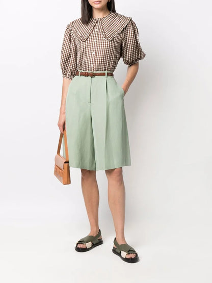 Wide-Leg Bermuda Shorts