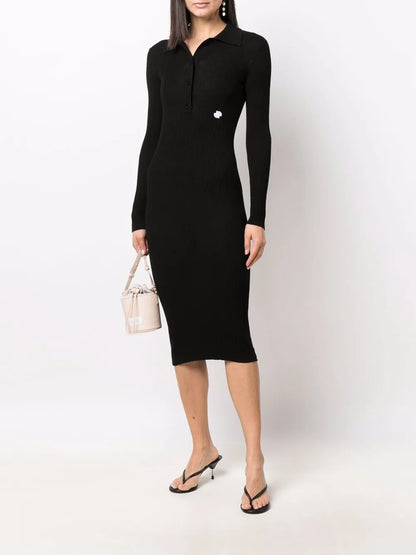 Logo-Embroidered Knitted Dress