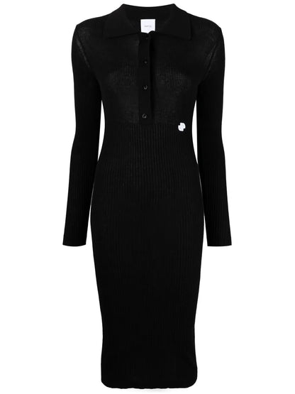 Logo-Embroidered Knitted Dress