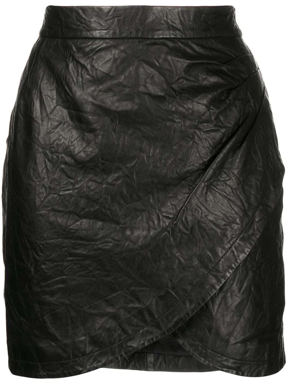 Wrapped Leather Mini Skirt