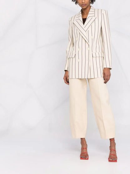 Nevim Pinstripe Double-Breasted Blazer