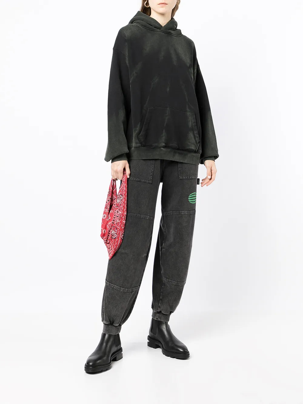 Long-Sleeved Acid Washed Hoodie