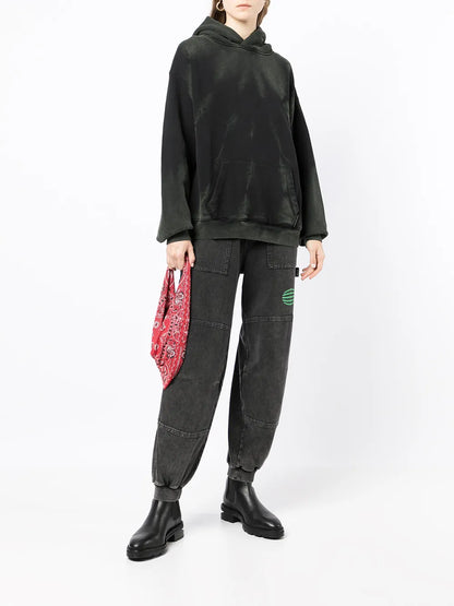 Long-Sleeved Acid Washed Hoodie