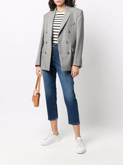Cropped Button-Down Jeans