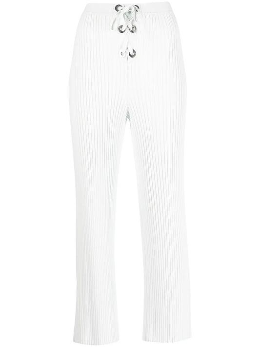 Ribbed Lace-Up Trousers