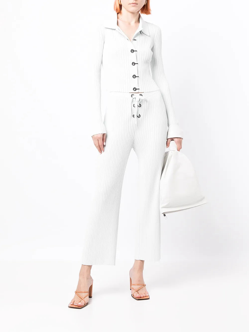 Ribbed Lace-Up Trousers