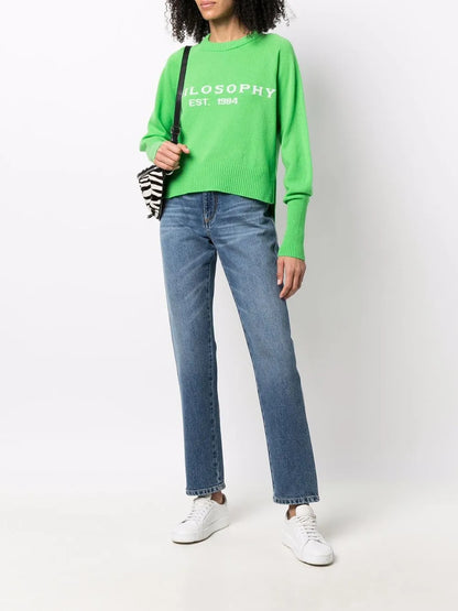 Logo-Intarsia Crew-Neck Jumper