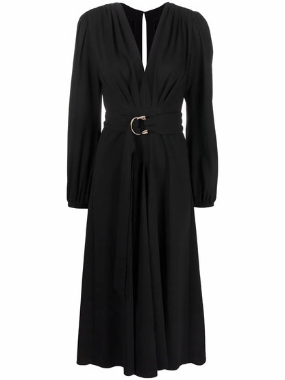 V-Neck Long-Sleeve Dress