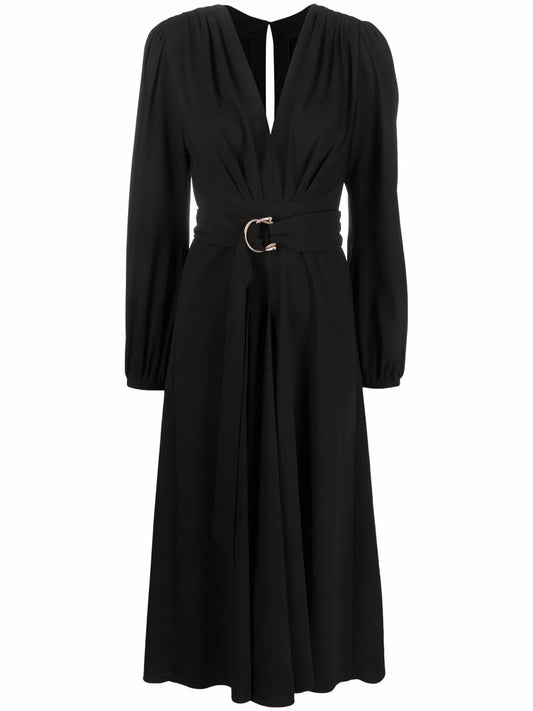 V-Neck Long-Sleeve Dress