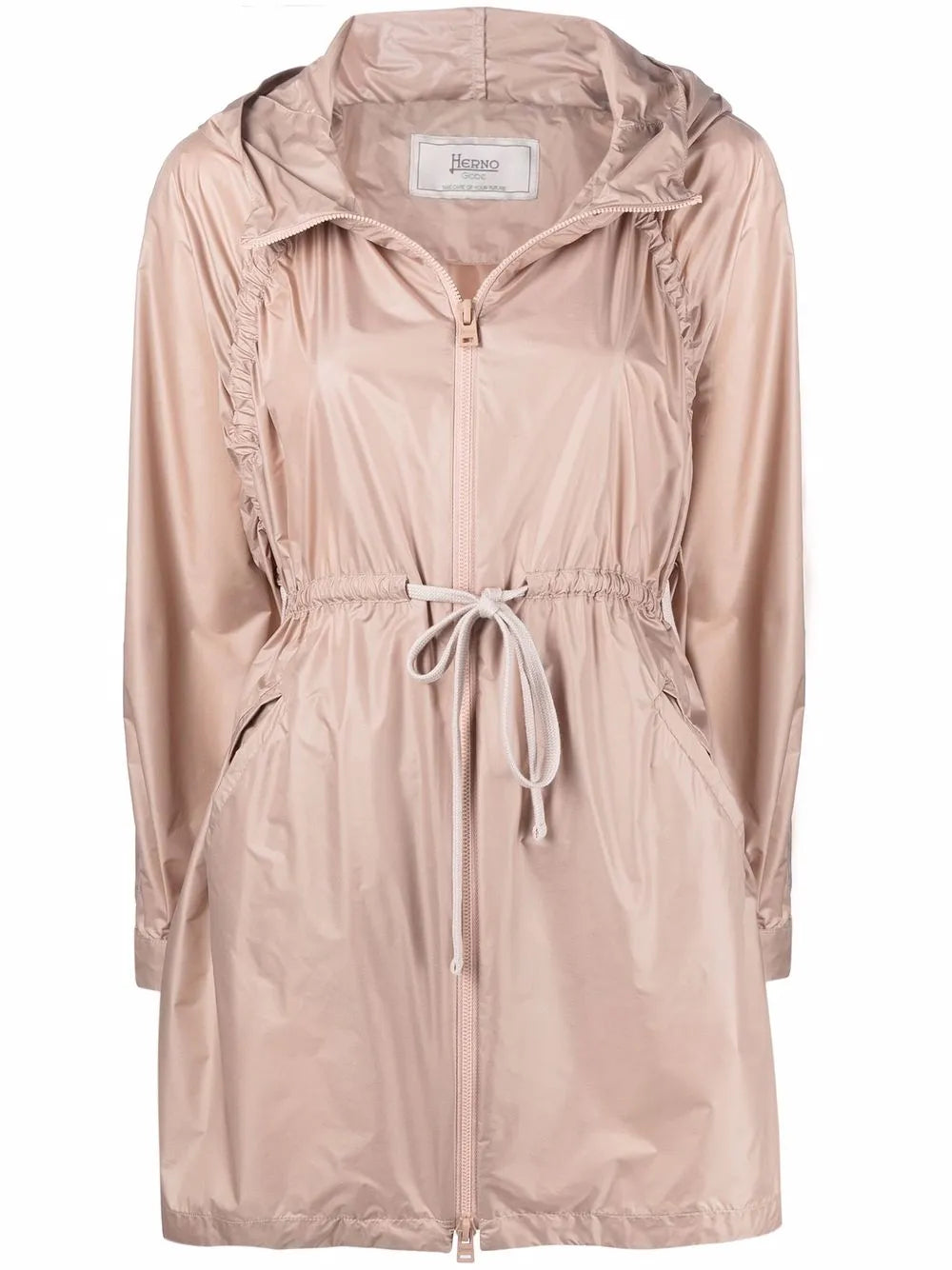 Drawstring-Waist Hooded Jacket