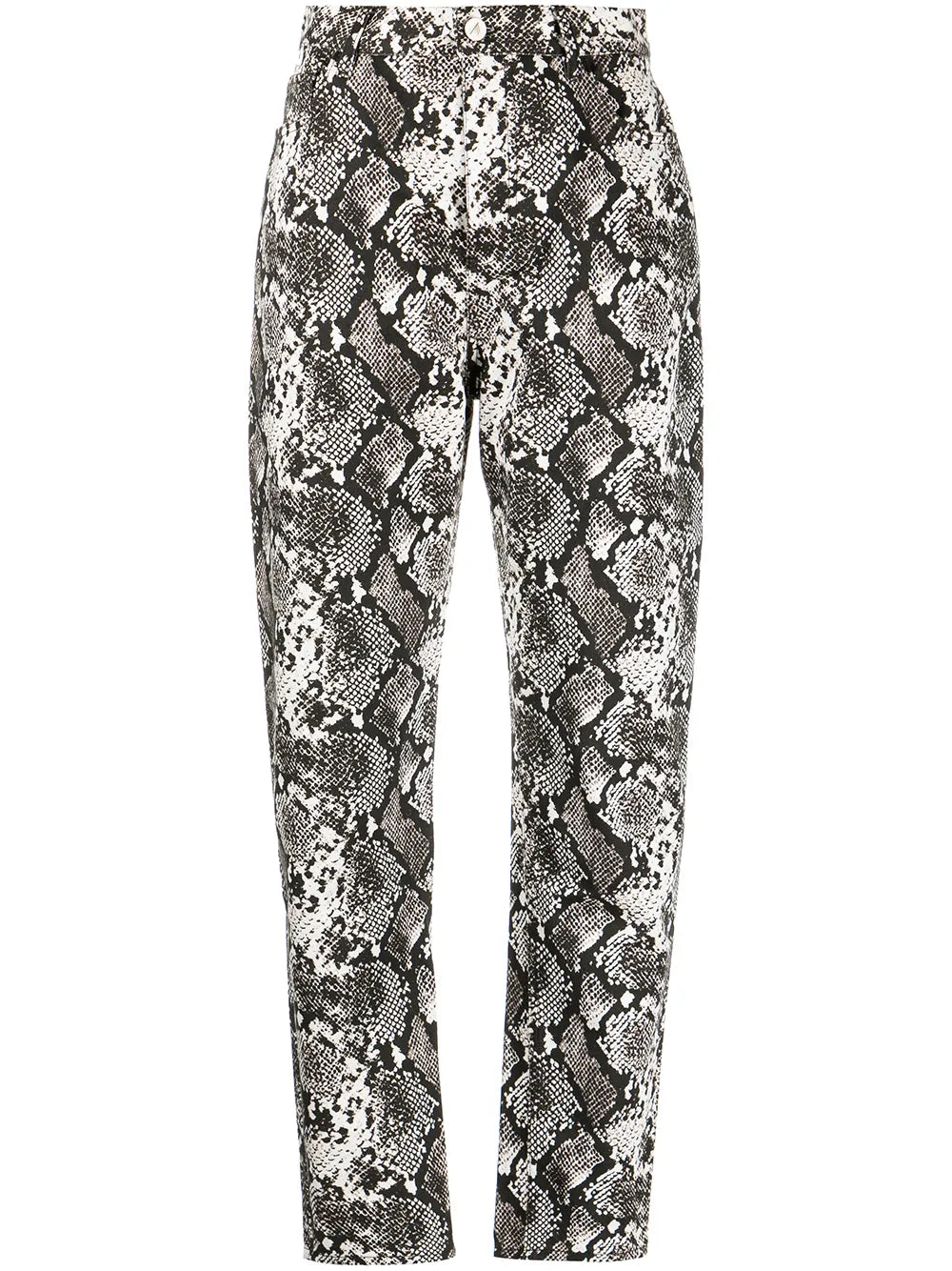 Tapered Snakeskin-Effect Trousers
