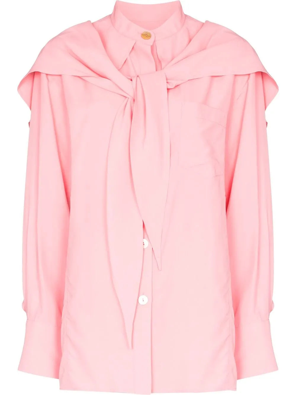 Scarf-Detail Shirt
