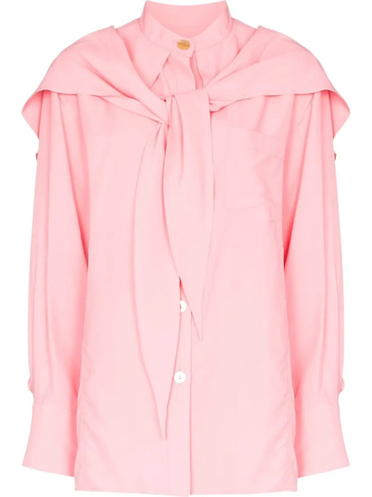 Scarf-Detail Shirt