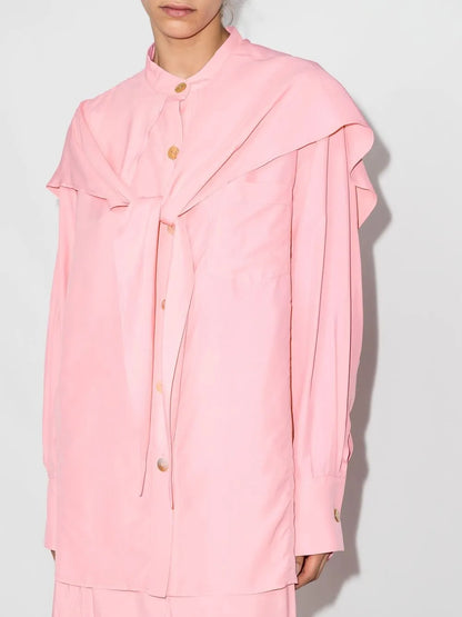 Scarf-Detail Shirt
