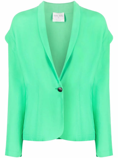 Drop-Shoulder Single-Breasted Blazer